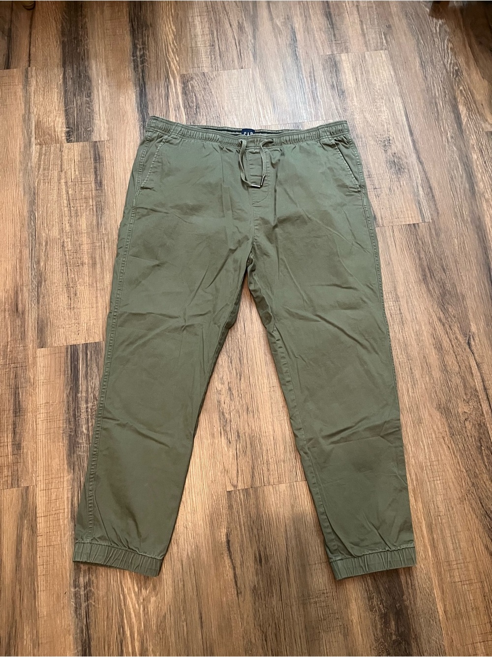 GAP Modern Cotton Twill Jogger Pants Men’s Sz XL Olive Green Casual Relaxed Fit